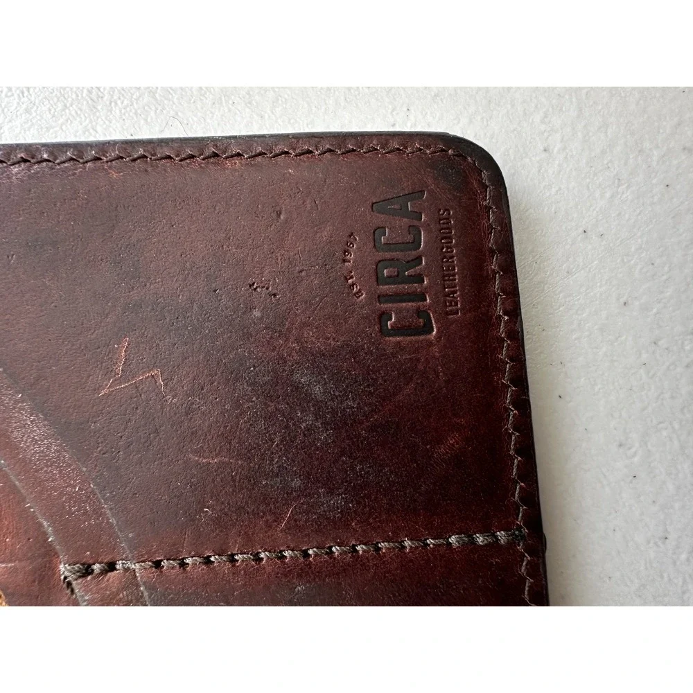 Circa Leathergoods‎ Passport Wallet Case Brown Leather Travel Organizer Pocket